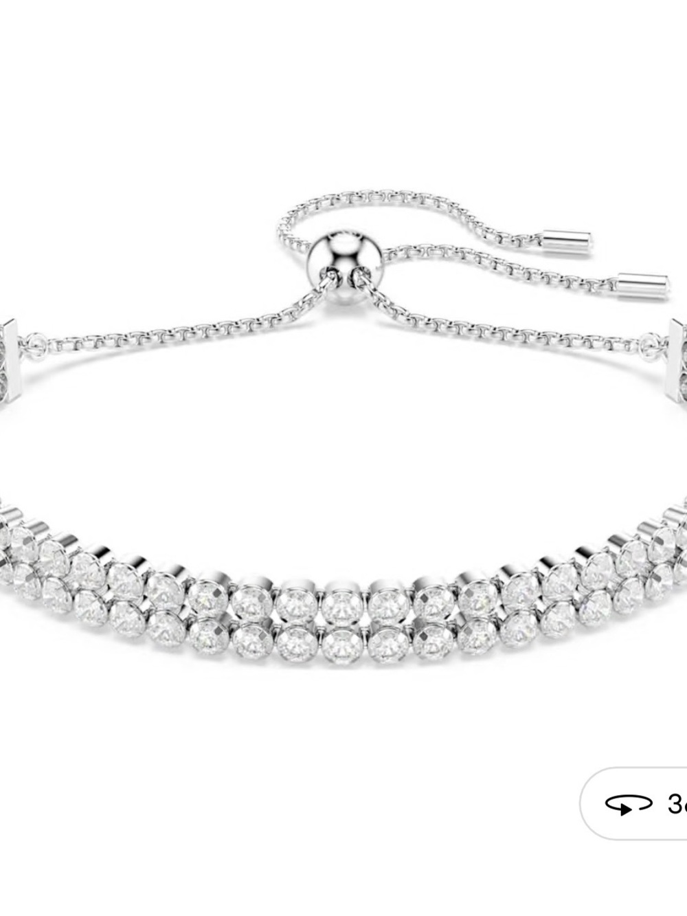 Swarovski Silver Clear Crystal Adjustable Bracelet